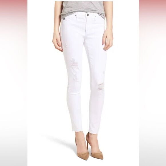 AG Adriano Goldschmied The Stilt Cigarette Leg Distressed Jeans 26R - Picture 1 of 10